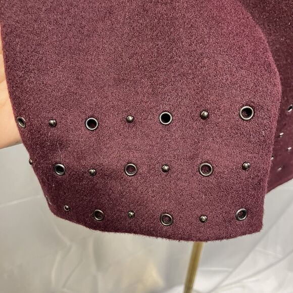Anne Klein Wool Blend Studded Blazer Jacket Coat Sz PS Maroon Classic Career - Picture 5 of 15